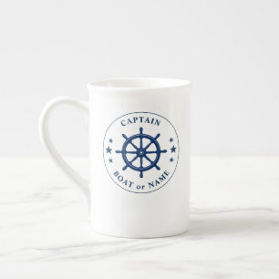Tasse En Porcelaine Navires nautiques Stars de train de roue Nom du ca