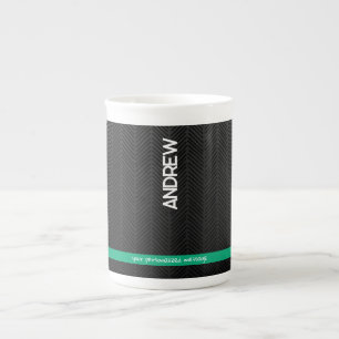 Tasse En Porcelaine Noir moderne personnalisé