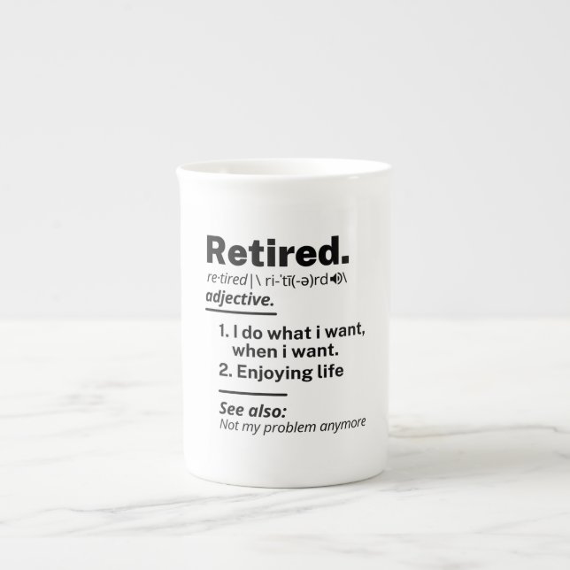 Tasse En Porcelaine Nom de définition à la retraite, Drôle cadeau de s (Devant)