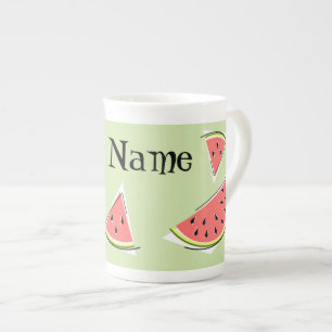 Tasse En Porcelaine Nom des morceaux verts de pastèque