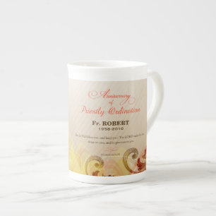 Tasse En Porcelaine Nom et année personnalisés, 60e Ordination sacerdo