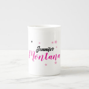 Tasse En Porcelaine Nom minimaliste moderne élégant professionnel