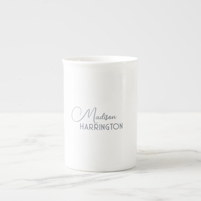 Tasse En Porcelaine Nom personnalisé minimal (Devant)