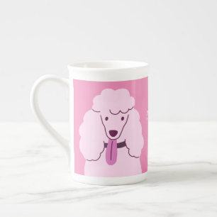 Tasse En Porcelaine Nom personnalisé Poodle rose