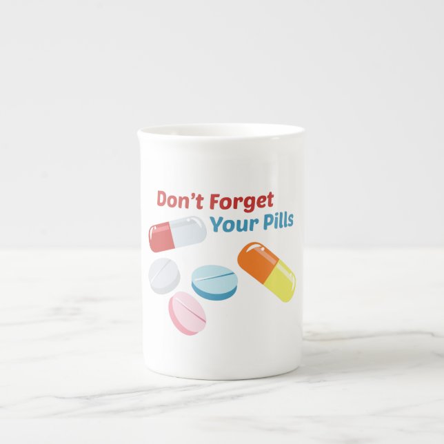 Tasse En Porcelaine N'oubliez pas vos pilules (Devant)