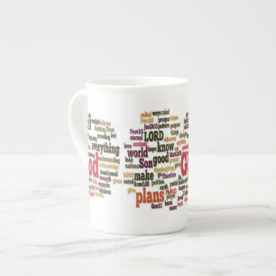 Tasse En Porcelaine Nuage de mot pour des vers de bible du principal
