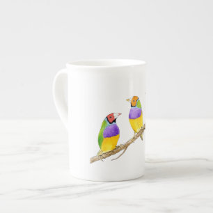 Tasse En Porcelaine Oiseau de pinson de Gouldian