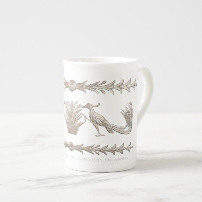 Tasse En Porcelaine Oiseau et roseau en aluminium (Devant droit)