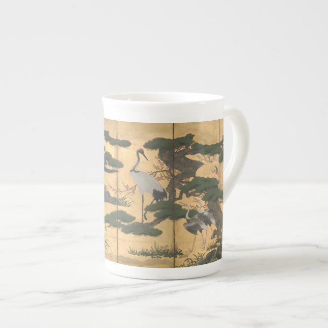 Tasse En Porcelaine Oiseaux japonais et fleurs des quatre saisons (Devant droit)