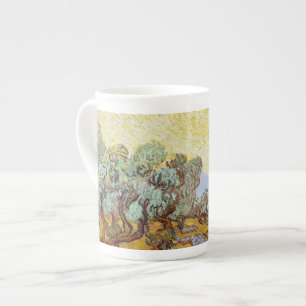 Tasse En Porcelaine Oliviers au ciel et au soleil jaunes