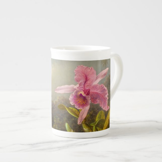 Tasse En Porcelaine Orchidée avec deux colibris Heade (Devant droit)