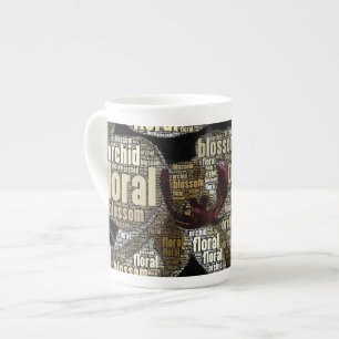 Tasse En Porcelaine Orchidée intégrée, Floral, Blossom, Typographie