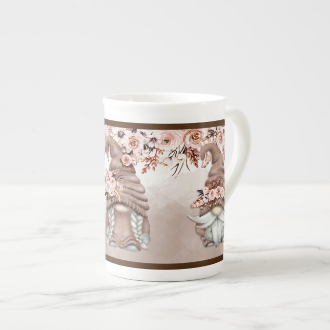 Tasse en porcelaine osseuse Gnomes Boho (Devant droit)