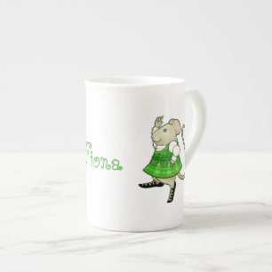 Tasse en porcelaine osseuse IRISH JIG MOUSE + Text