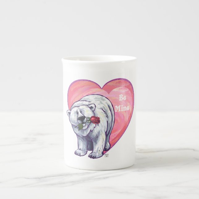 Tasse En Porcelaine Ours polaire Saint Valentin (Devant)