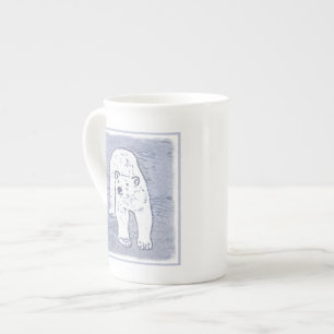 Tasse En Porcelaine Ours polaire sur la peinture sur glace - Art origi