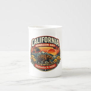 Tasse En Porcelaine Ours Rétro Vintage Jour d'Admission Californie & P