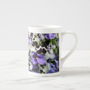 Tasse En Porcelaine Pansies violettes