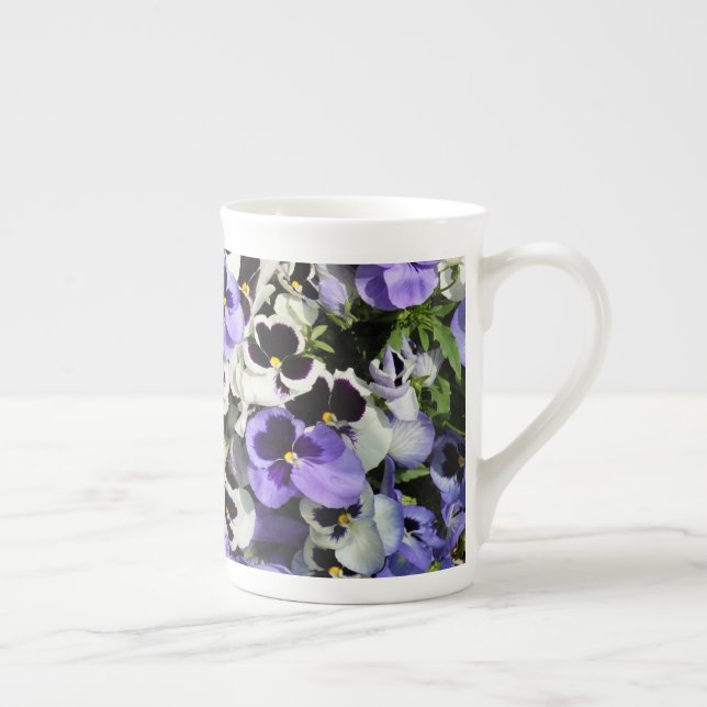 Tasse En Porcelaine Pansies violettes (Droite)