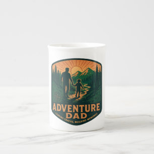 Tasse En Porcelaine Papa Aventure – Randonnée vintage en plein air
