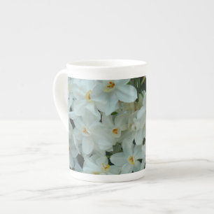 Tasse En Porcelaine Paperwhite Narcissus Fleurs blanches délicates