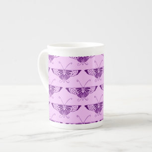 Tasse En Porcelaine Papillon Art déco stylisé - violet et orchidée