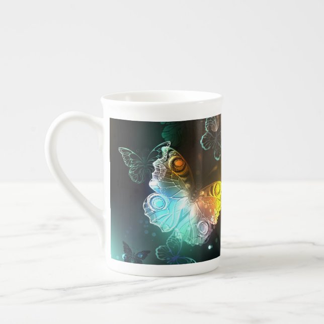 Tasse En Porcelaine Papillon lumineux et papillons de nuit (Gauche)
