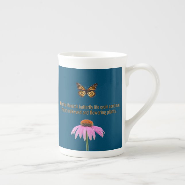 Tasse En Porcelaine Papillon monarque (Droite)