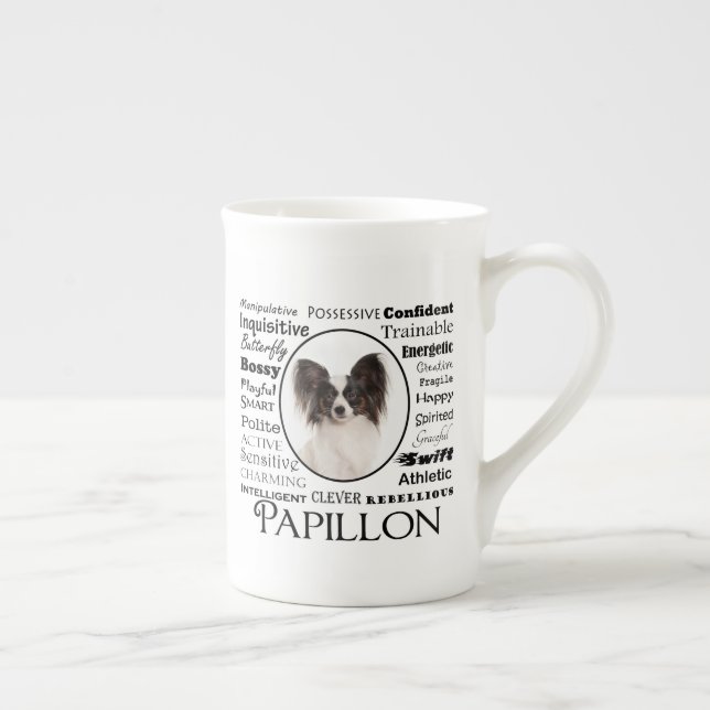 Tasse En Porcelaine Papillon, viande osseuse de Chine (Droite)