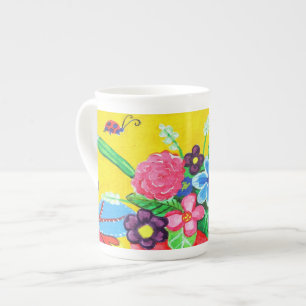 Tasse En Porcelaine Papillons et Ladybugs ont tué la Chine