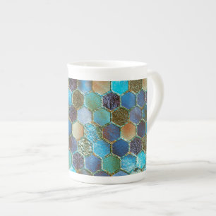 Tasse En Porcelaine Parties scintillant à huile métallique de luxe Aqu