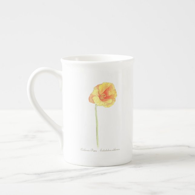 Tasse En Porcelaine Pavot de Californie  (Gauche)