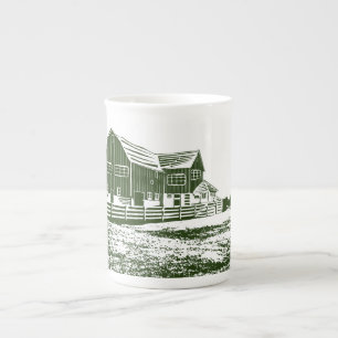 Tasse En Porcelaine Paysage rural maison de ferme de style coupe
