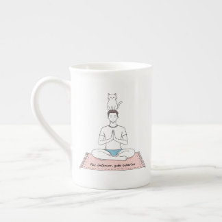 Tasse En Porcelaine Paz Interior, Gato Exterior