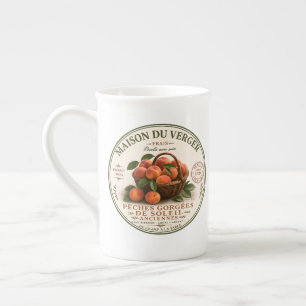 Tasse En Porcelaine Pêches de marché vintage de fermiers français