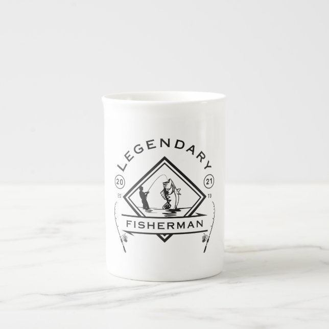 Tasse En Porcelaine Pêcheur Légendaire Fondé en 2021 (Devant)