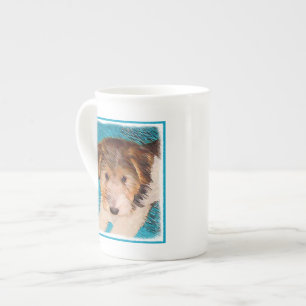 Tasse En Porcelaine Peinture de chiot Terrier Fox - Art de chien origi