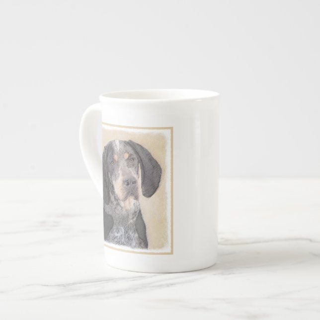 Tasse En Porcelaine Peinture de linge bluetick - mignon chien original (Devant gauche)
