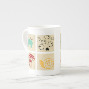 Tasse En Porcelaine Peinture de quatre blocs en bois des enfants