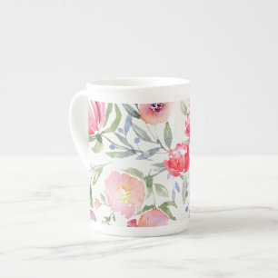 Tasse En Porcelaine Peonies et Poppies