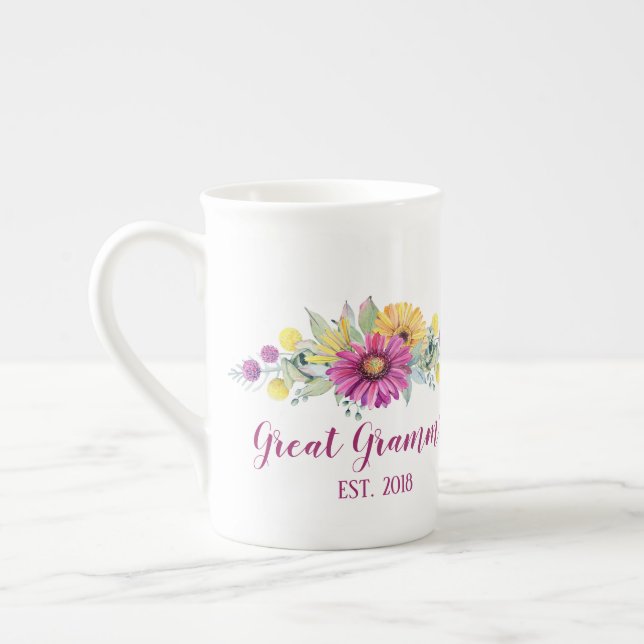 Tasse En Porcelaine PERSONNALISABLE Grand Grand Grand Mamé, Mamaw, Gra (Gauche)