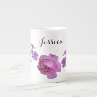 Tasse En Porcelaine Personnalisable nom Jessica rose rose rose violet 