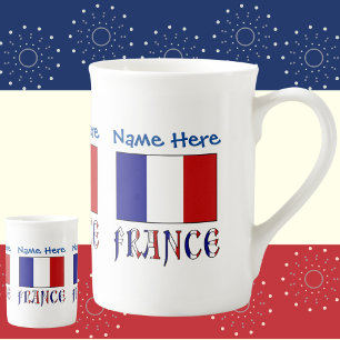 Tasse En Porcelaine Personnalisation de la France et du drapeau bleu