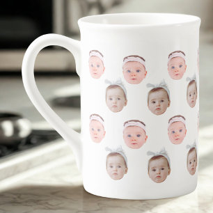Tasse En Porcelaine Personnalisé Visage 2 Photo, Personnalisé Visage P
