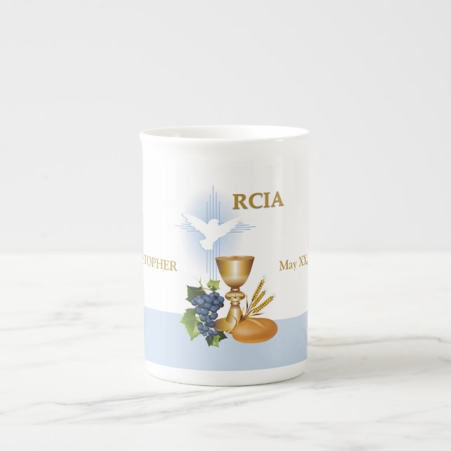 Tasse En Porcelaine Personnaliser, RCIA Félicite le sacrement catholiq (Devant)