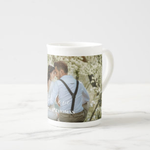Tasse En Porcelaine Photo Mariage Personnalisée Avec Moderne