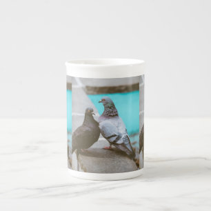 Tasse En Porcelaine Pigeons