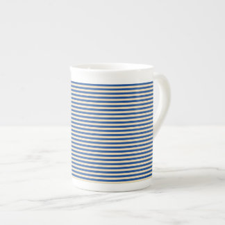Tasse En Porcelaine Pinstripe bleu classique