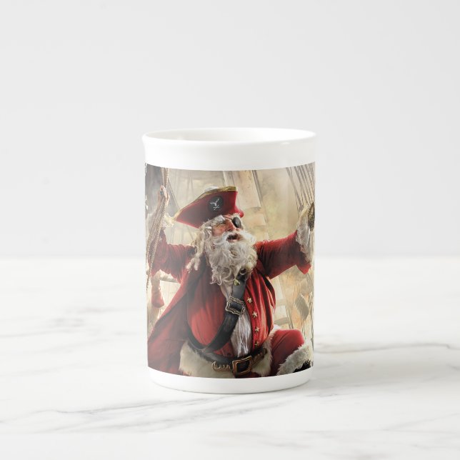 Tasse En Porcelaine Pirate Père Noël (Devant)