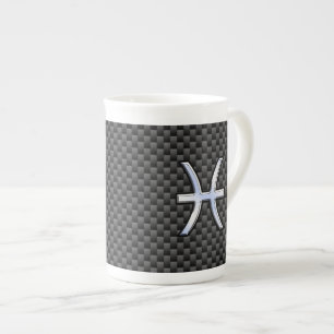 Tasse En Porcelaine Pisces Zodiac Connexion en fibre de carbone